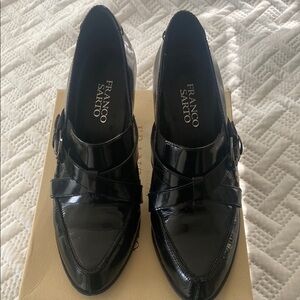 Franco Sarto Black Leather Penny Loafers